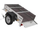 Unitrailer Gartenanhänger 150 KIPP 150x106 cm (mit flacher Plane, Planenstützen, Stützrad)