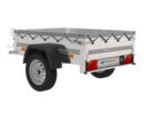 Unitrailer Gartenanhänger 150 KIPP 150x106 cm (mit flacher Plane, Planenstützen, Stützrad)