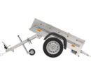Unitrailer Gartenanhänger 150 KIPP 150x106 cm (mit flacher Plane, Planenstützen, Stützrad)