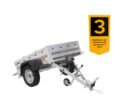 Unitrailer Gartenanhänger 150 KIPP 150x106 cm (mit flacher Plane, Planenstützen, Stützrad)